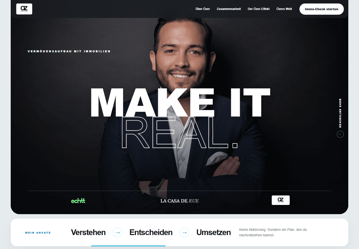 MFMOTION Website-Projekt für Özer Özmen mit persönlichem Porträt und klarer Positionierung